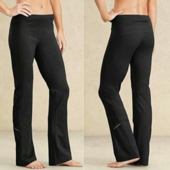 Athleta Runabout Wide Leg Flare Yoga Sporty Gym Pants Stretch Black Size Medium - Picture 1 of 10